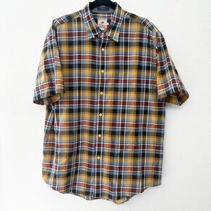 Surf Pendleton Seaside Beach 100% Cotton Short Sleeve Mens Button Front Size L